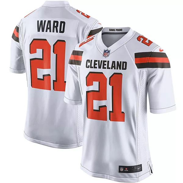 Men Cleveland Browns #21 Denzel Ward Nike White Player Game NFL Jersey